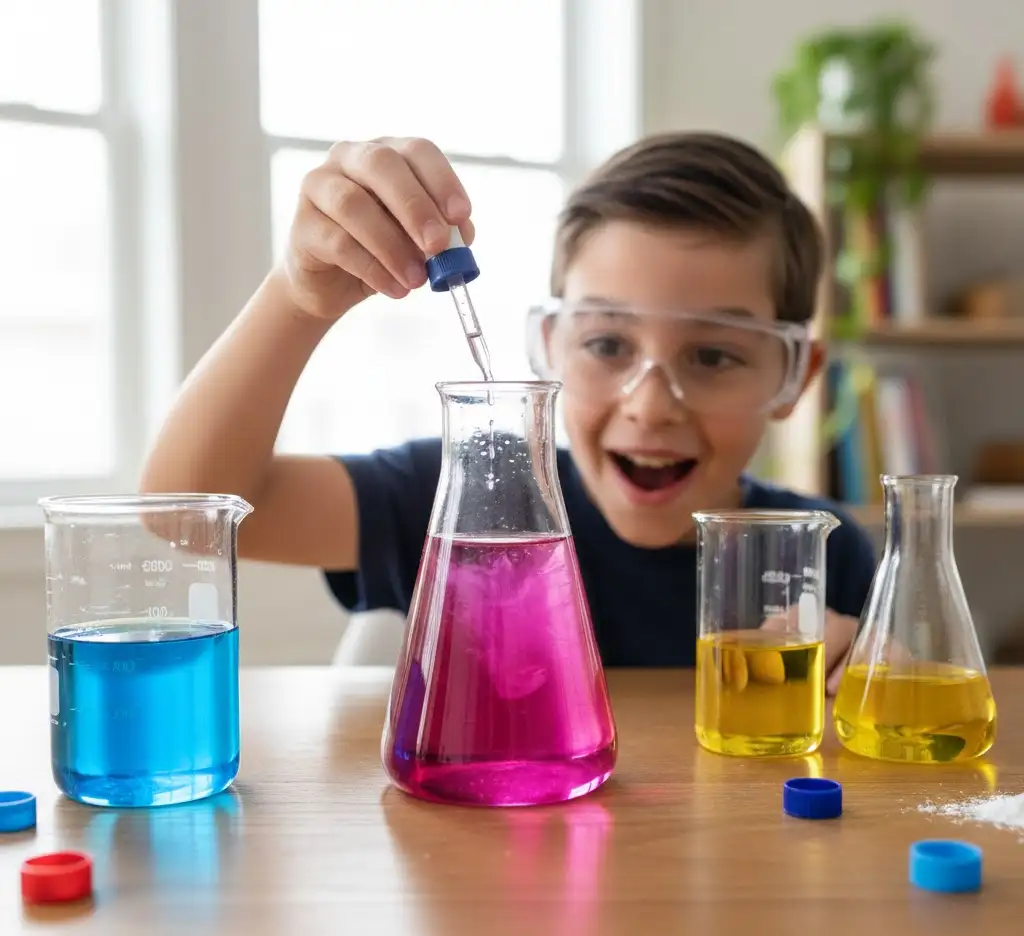 Color changing chemistry experiment