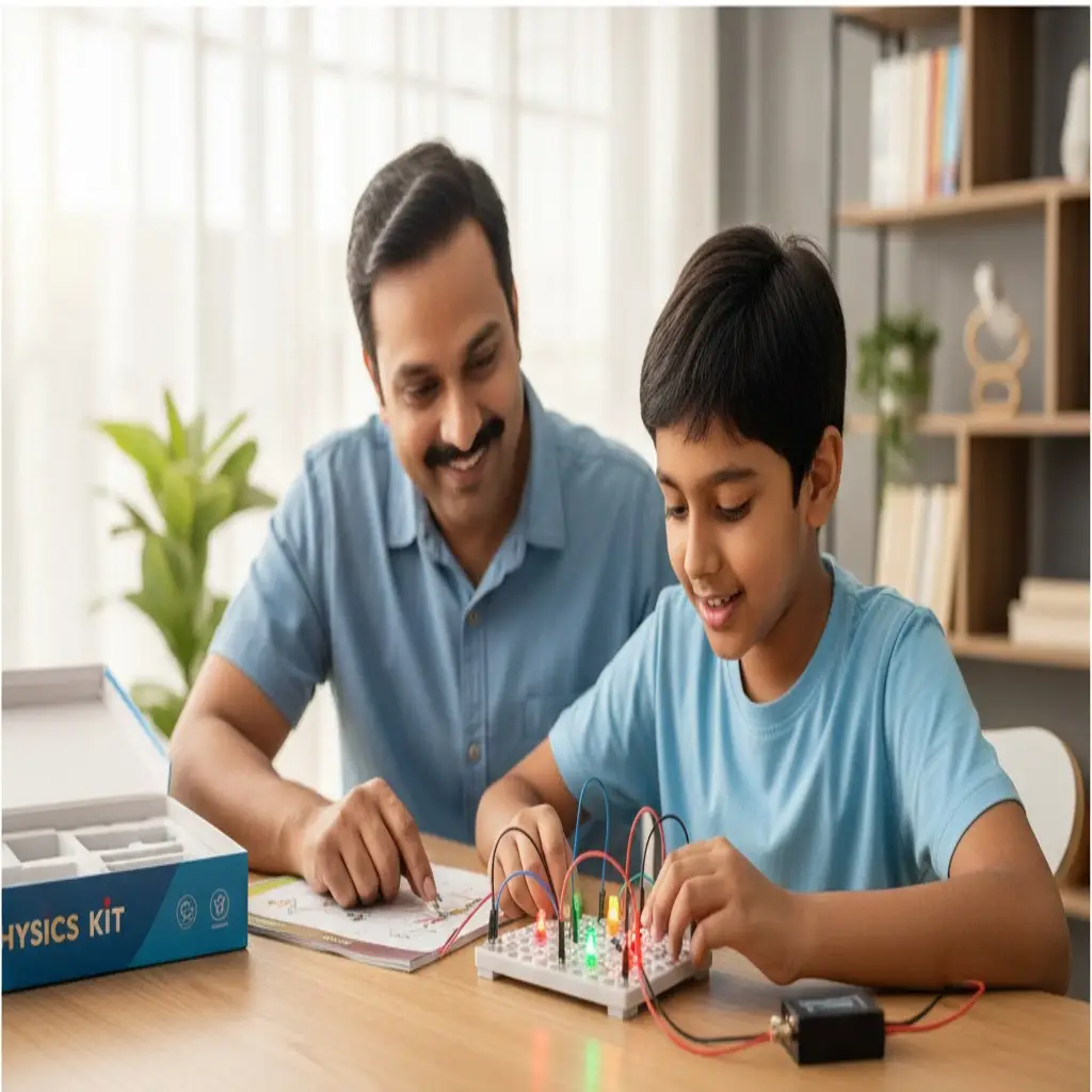 Kids building circuits with MEL Physics Kit